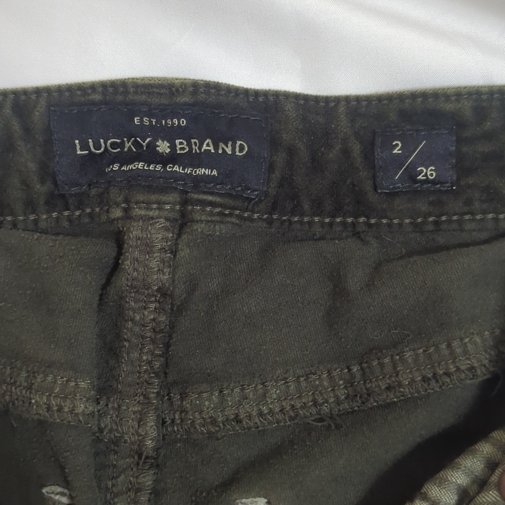 Lucky Brand Brooke Legging Jean, Color Forest Green Velvet Size 2 - Picture 16 of 16